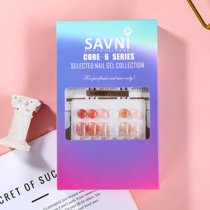 Savni Core-6 Shimmer French UV Gel Polish Set of 6 - 10ml each