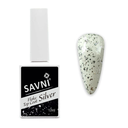 Savni Silver Flake Shiny Top Coat - 12ml Product vendor