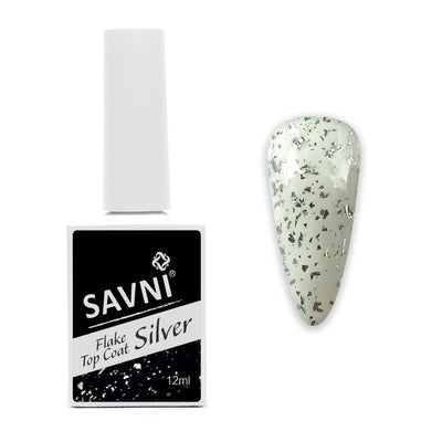 Savni Silver Flake Shiny Top Coat - 12ml