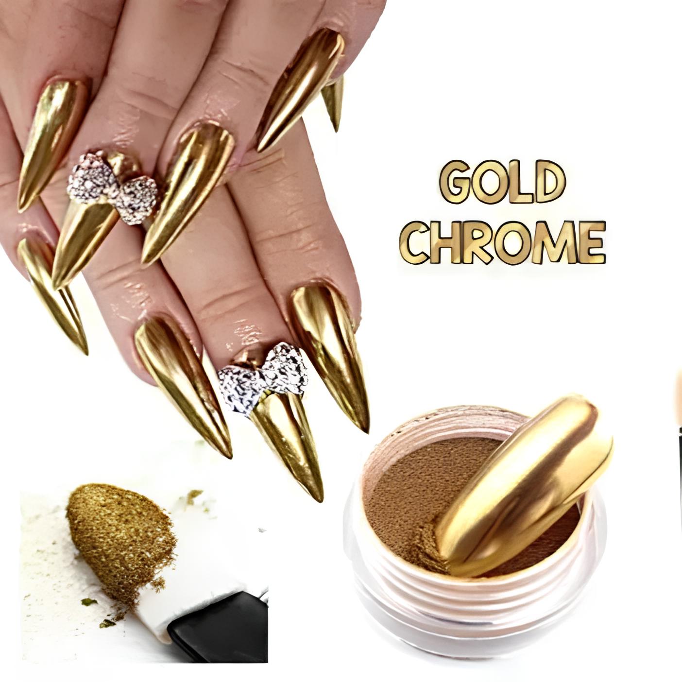 Dull Gold Metallic Chrome Powder