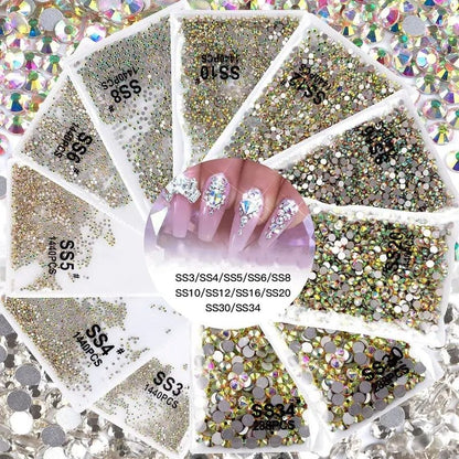SS Flat Rhinestone - Rainbow