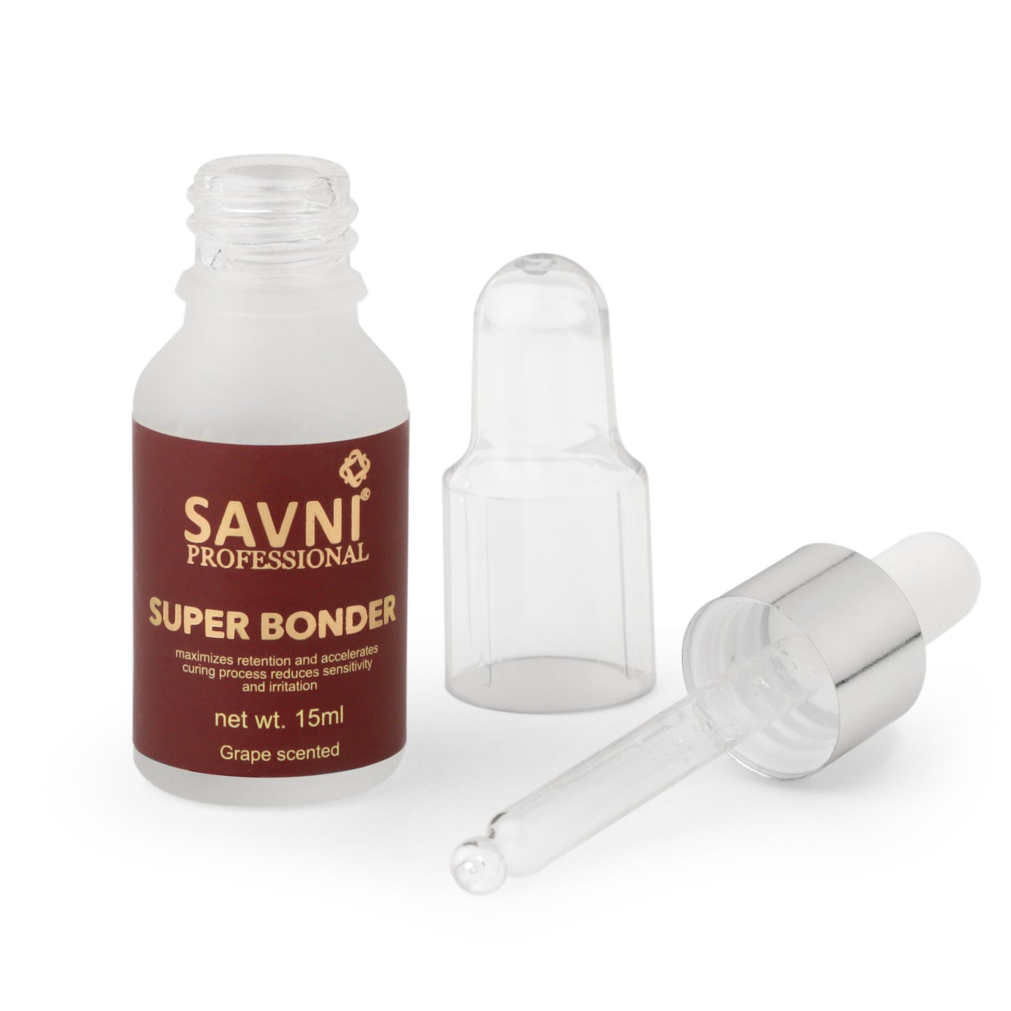 Savni Super Bonder For Long Lasting Eyelash Glue Retention, 15ml - Grape Scented