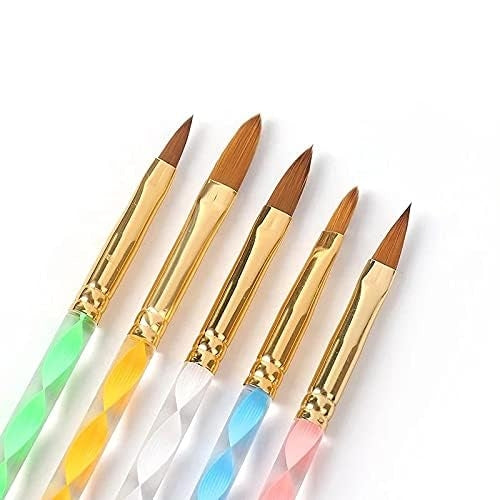 Synthetic Acrylic Brushes Plastic Handle - Set of 5