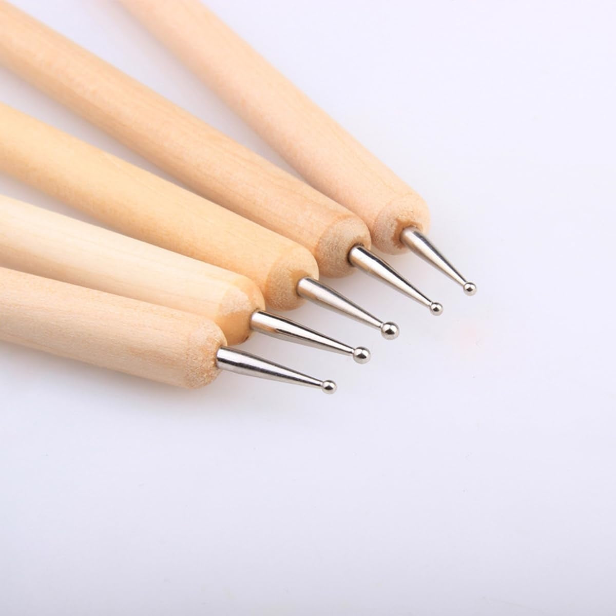 Nail Dotting Tools Wooden Handle - Set of 5