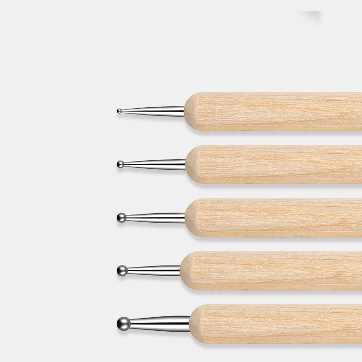 Nail Dotting Tools Wooden Handle - Set of 5