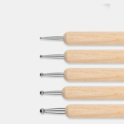 Nail Dotting Tools Wooden Handle - Set of 5