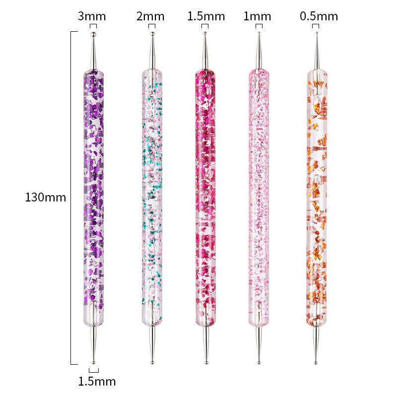 Nail Dotting Tools Glitter Handle - Set of 5