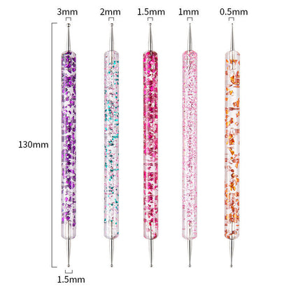 Nail Dotting Tools Glitter Handle - Set of 5