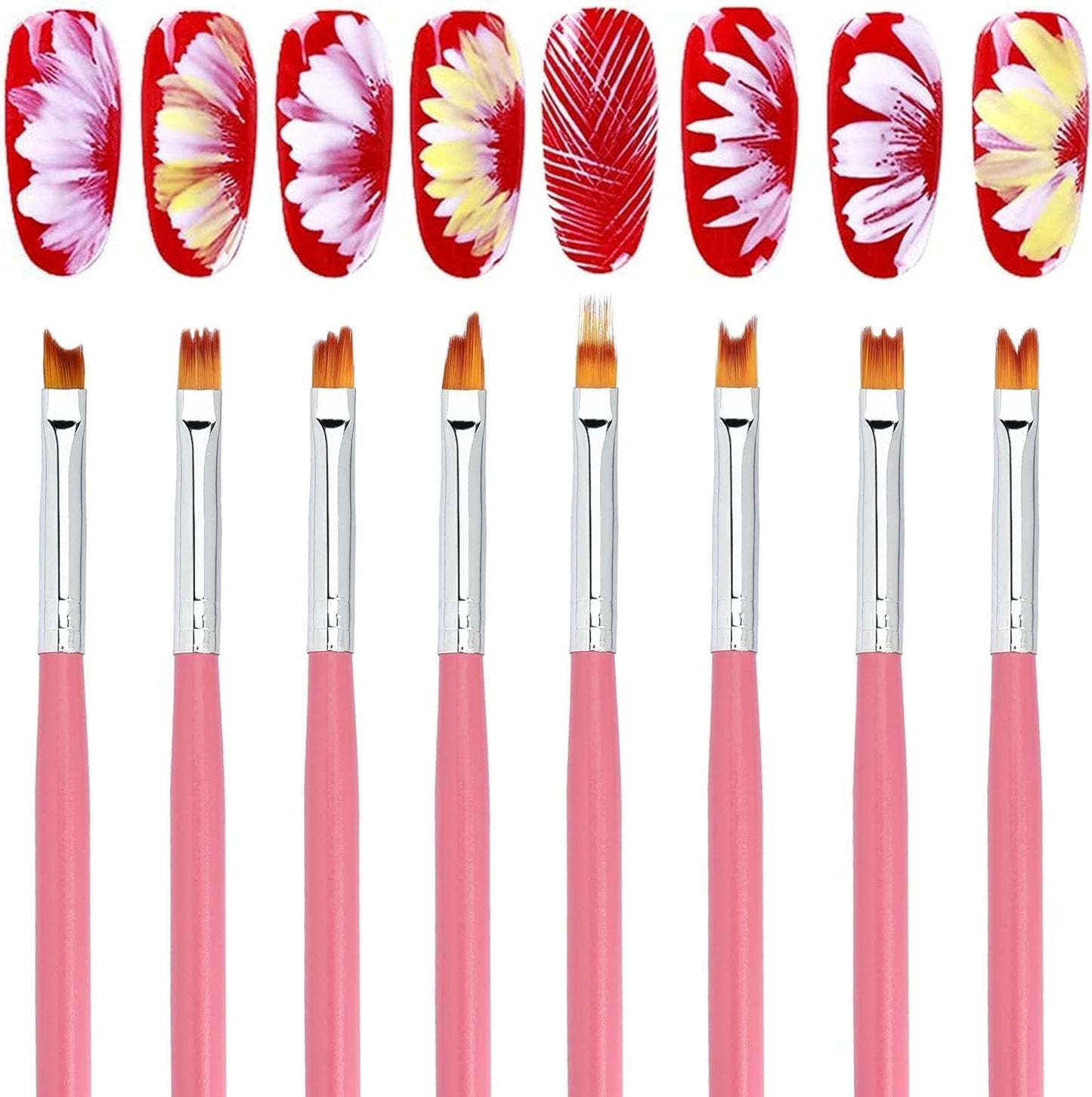 Flower Petal Art Brushes - Set of 8