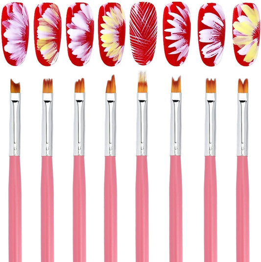 Flower Petal Art Brushes - Set of 8
