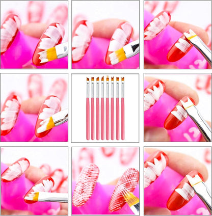 Flower Petal Art Brushes - Set of 8