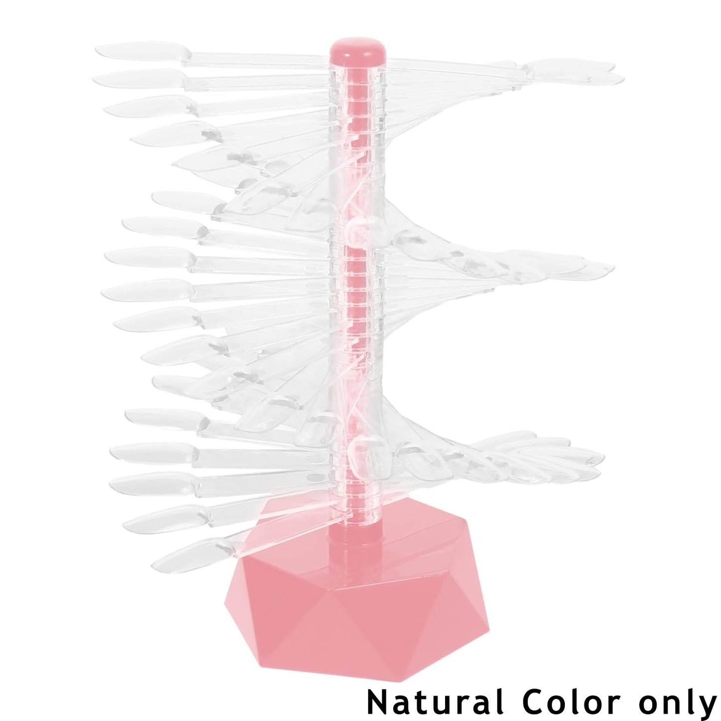 Small Spiral Nail Display Stand, Natural Color - 60 Nails