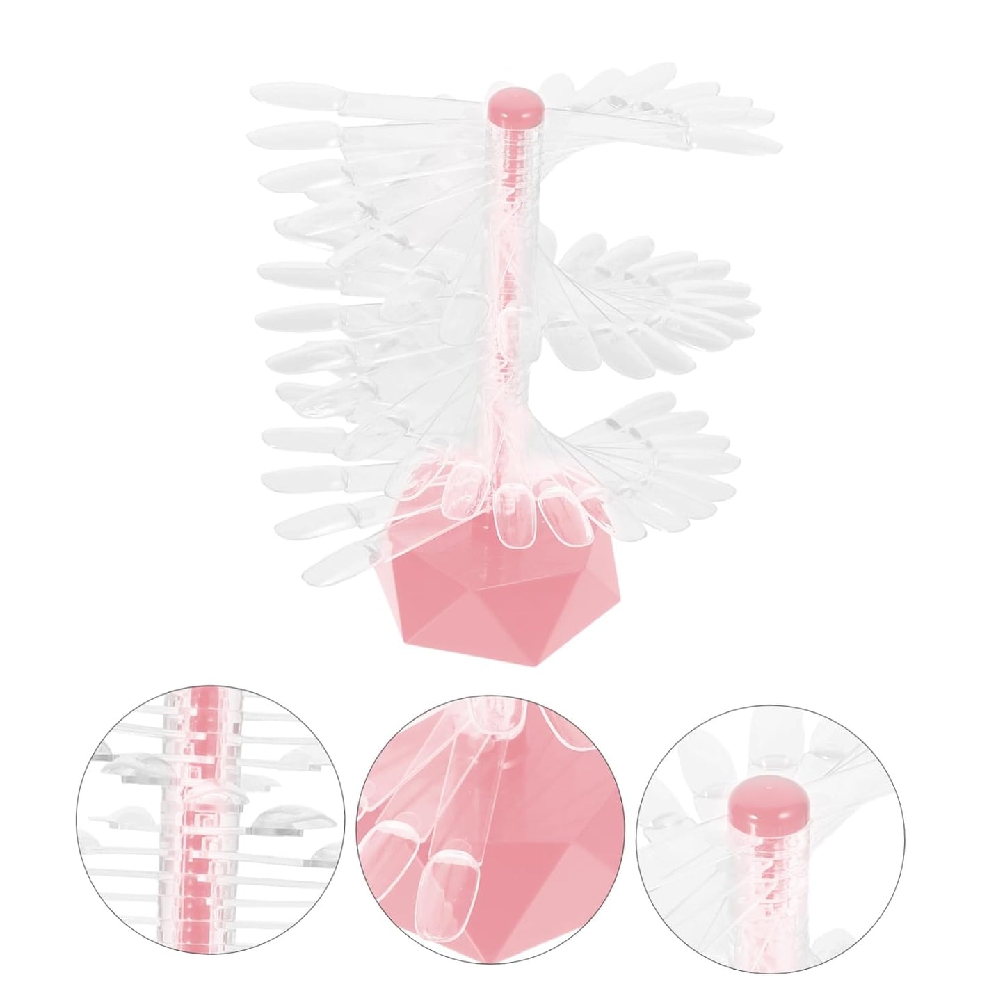 Small Spiral Nail Display Stand, Natural Color - 60 Nails