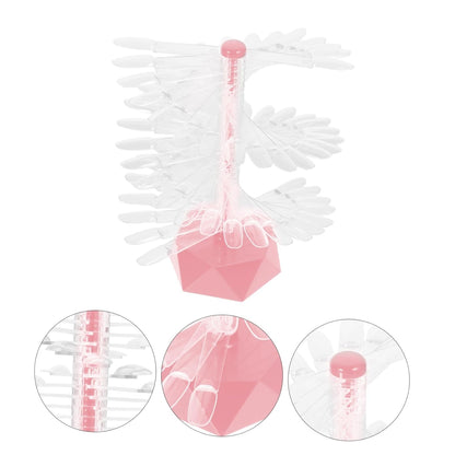 Small Spiral Nail Display Stand, Natural Color - 60 Nails