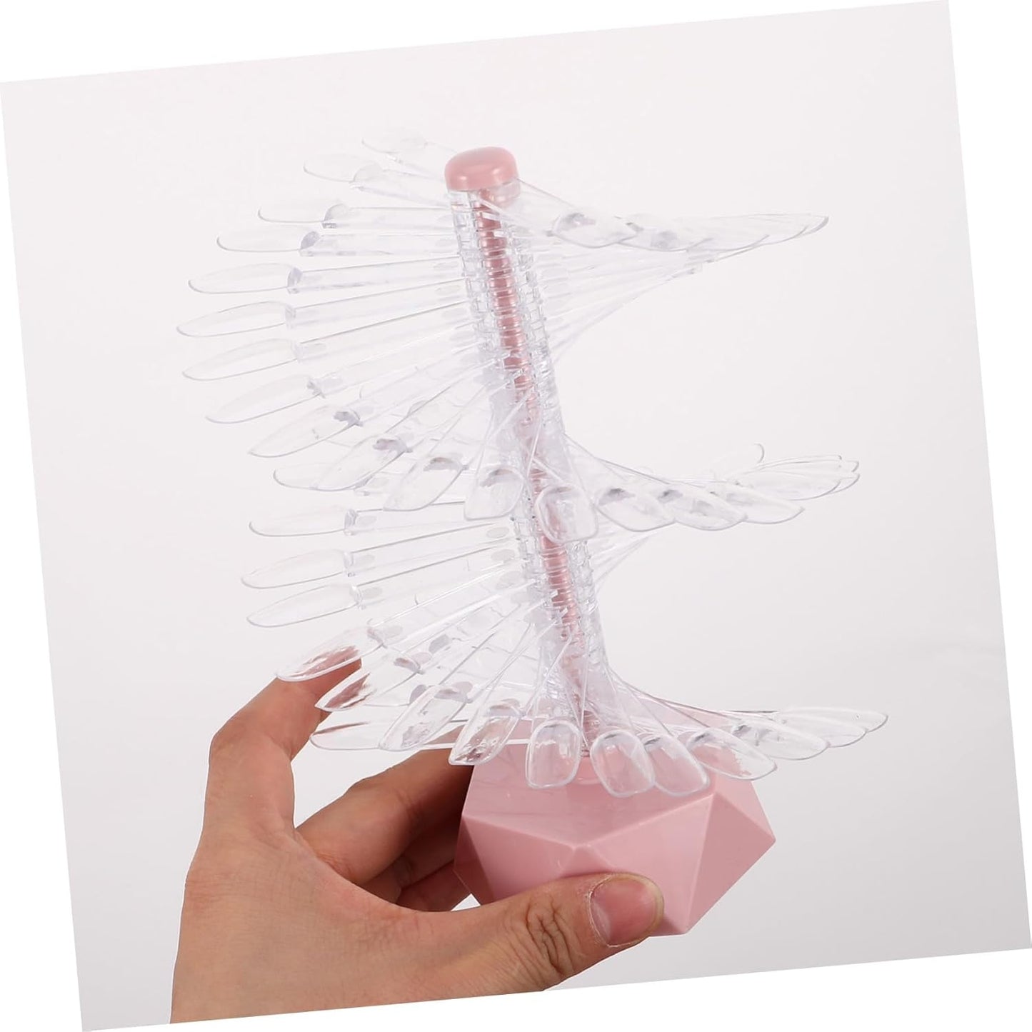 Small Spiral Nail Display Stand, Natural Color - 60 Nails