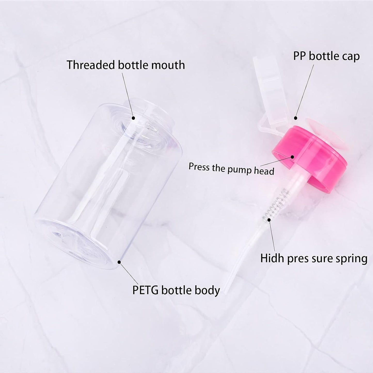 Pump Bottle For Acetone- 150ml Capacity