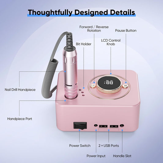 35000RPM Heavy Drill Machine Pink Color - Model