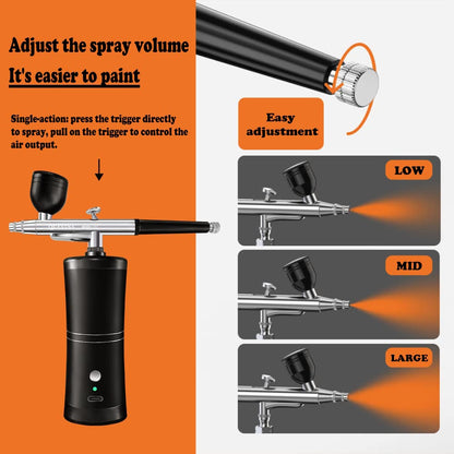 Airbrush Spraying Machine for Nails & Makeup with Strong Spraying Power Black/Purple Color