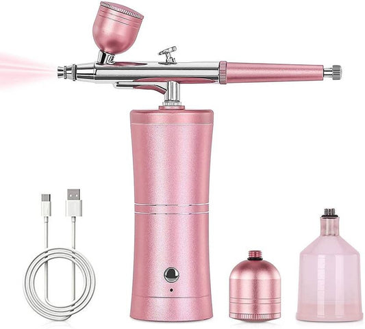 Airbrush Spraying Machine for Nails & Makeup with Medium Spraying Power Pink Color