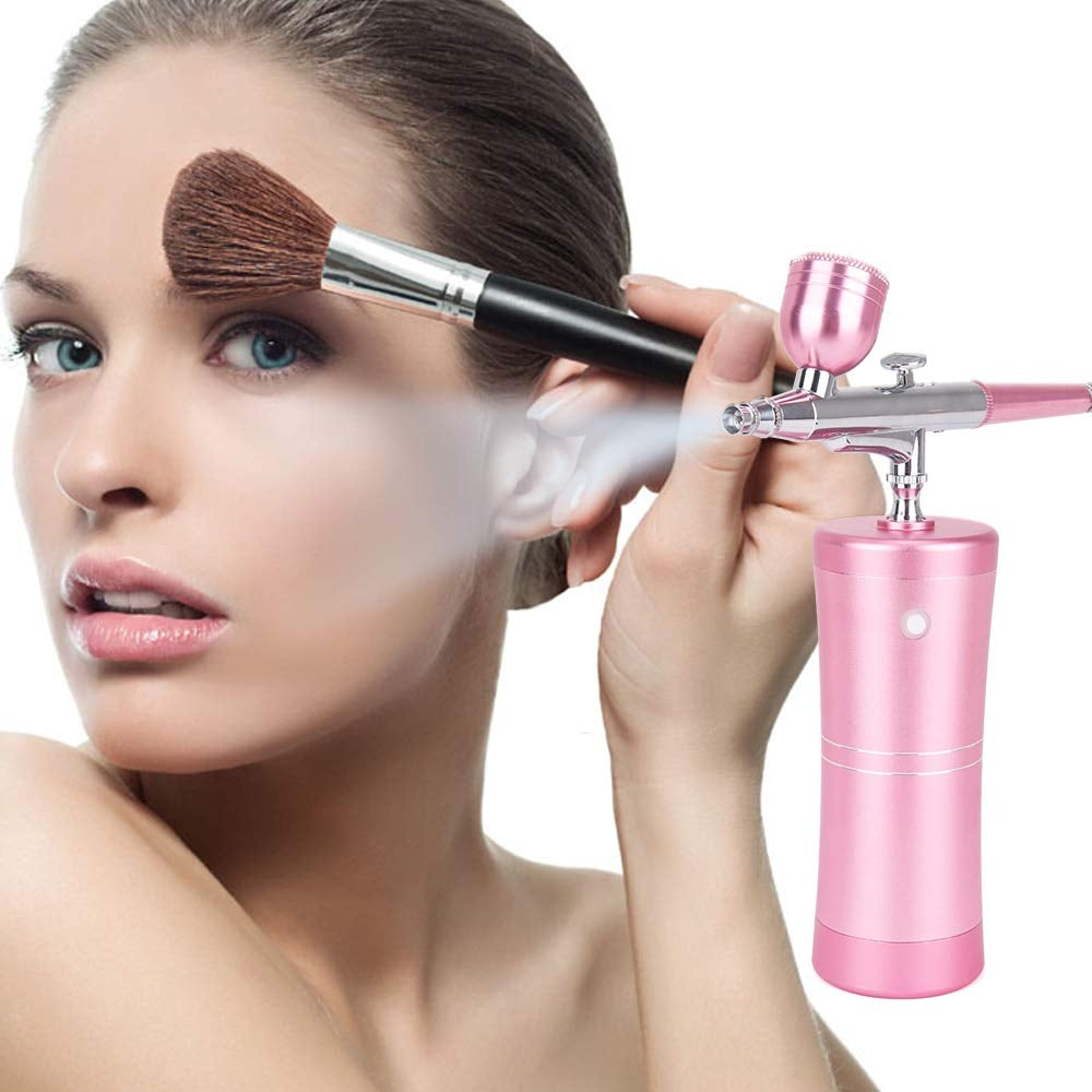 Airbrush Spraying Machine for Nails & Makeup with Medium Spraying Power Pink Color