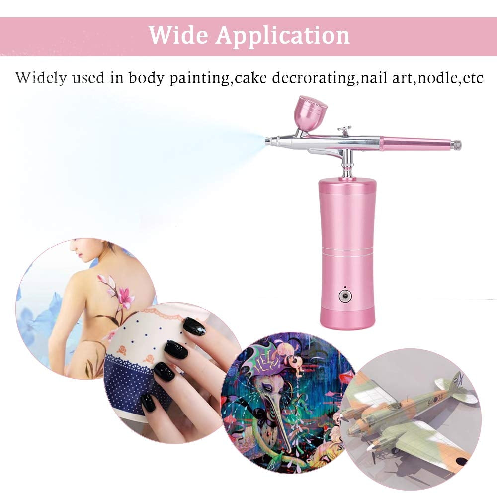 Airbrush Spraying Machine for Nails & Makeup with Medium Spraying Power Pink Color