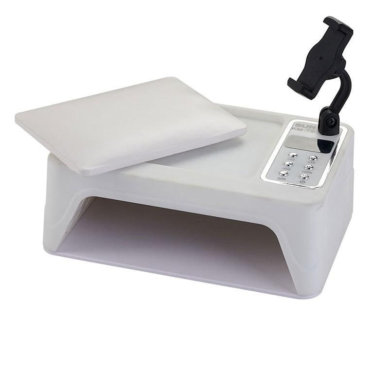 UV Lamp 96W with Hand Rest Cushion Pillow with Phone Stand - White Color