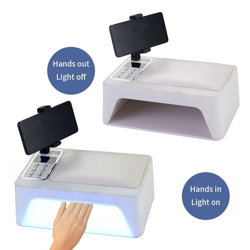 UV Lamp 96W with Hand Rest Cushion Pillow with Phone Stand - White Color