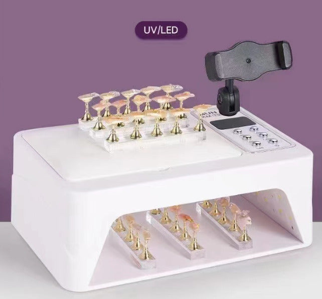 UV Lamp 96W with Hand Rest Cushion Pillow with Phone Stand - White Color