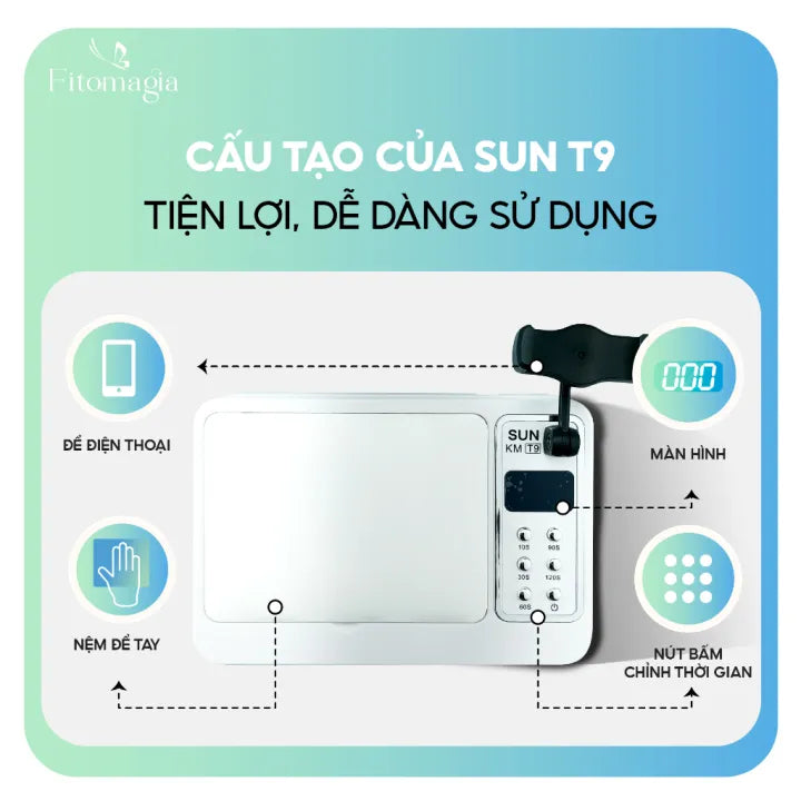 UV Lamp 96W with Hand Rest Cushion Pillow with Phone Stand - White Color