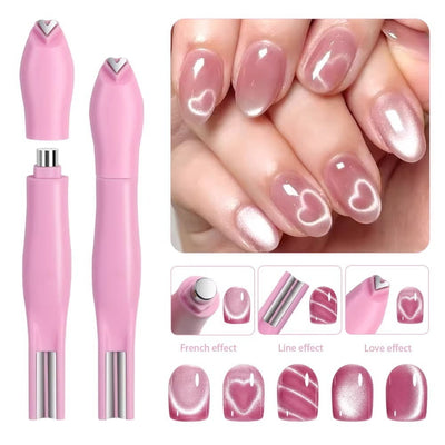 Cat Eye Magnet 3-in-1, Heart, Lining & Round Effect - Pink Color