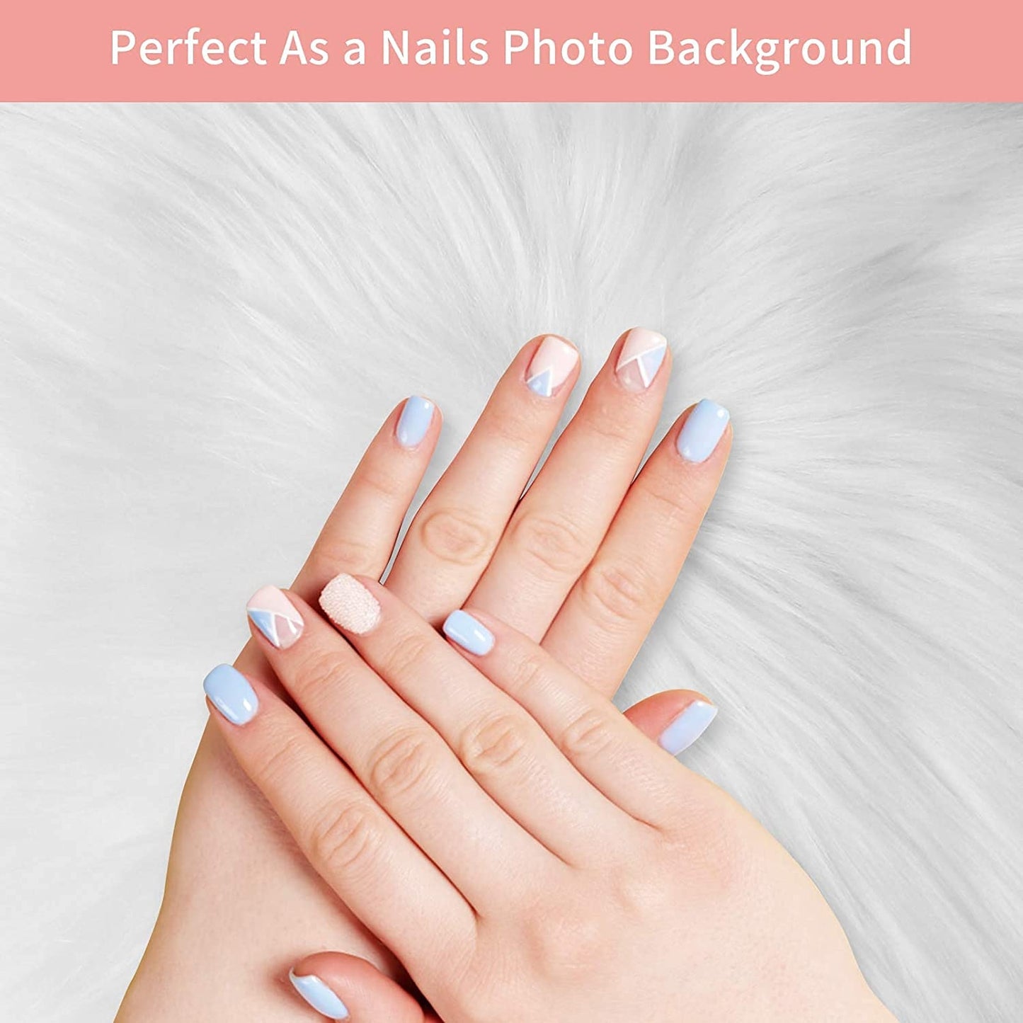 Soft Fleece for Nails Photography - White Color, 25x25cm