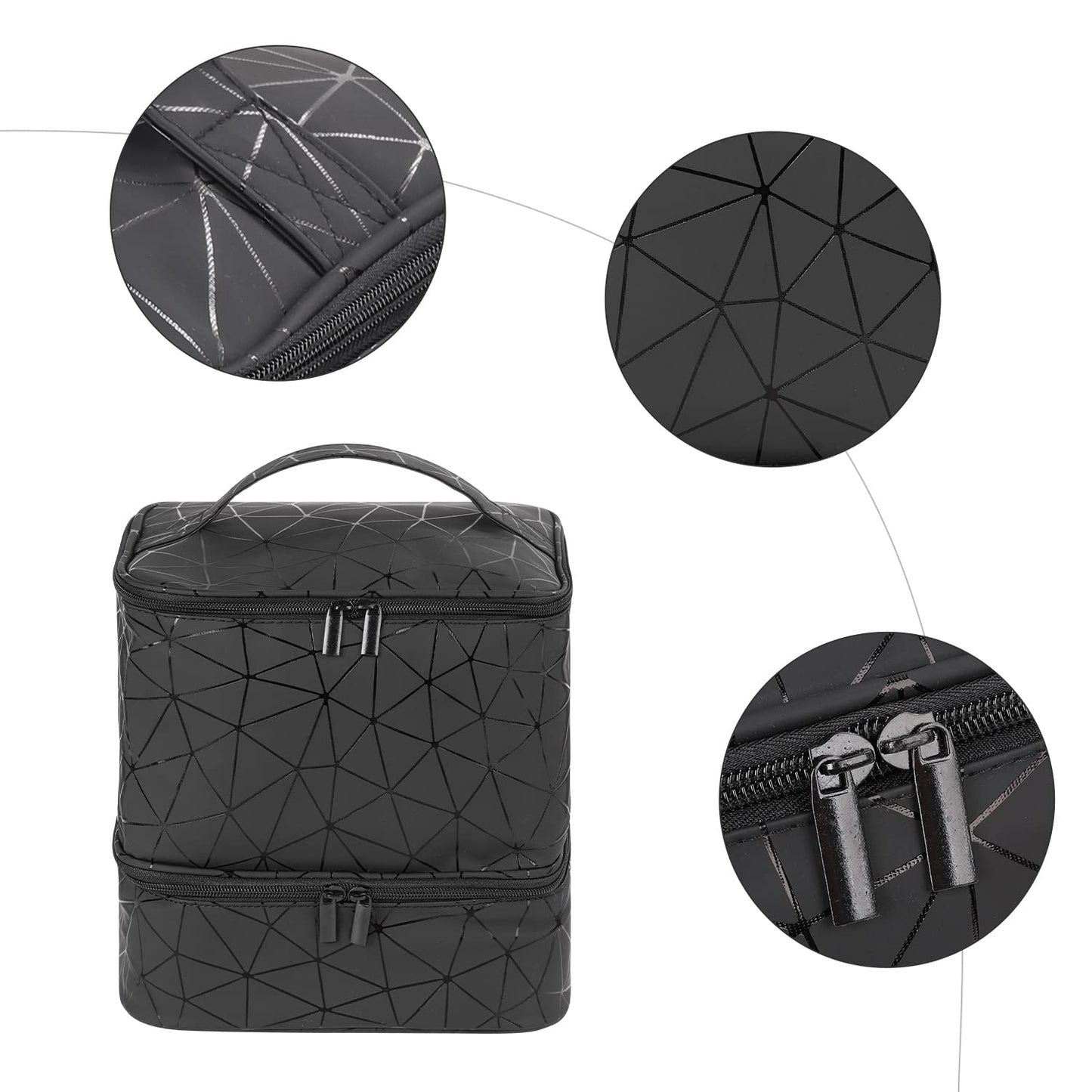 Nail Vanity Designer Black Color - Holds up to 30 polishes and UV Lamp