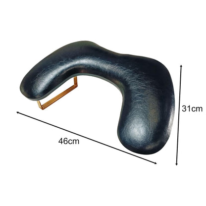 Premium Leather Hand Rest Cushion With Gold Stands - Assorted Black/White Color