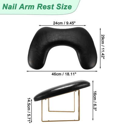 Premium Leather Hand Rest Cushion With Gold Stands - Assorted Black/White Color