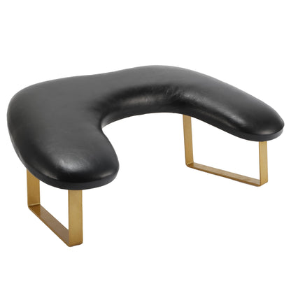Premium Leather Hand Rest Cushion With Gold Stands - Assorted Black/White Color