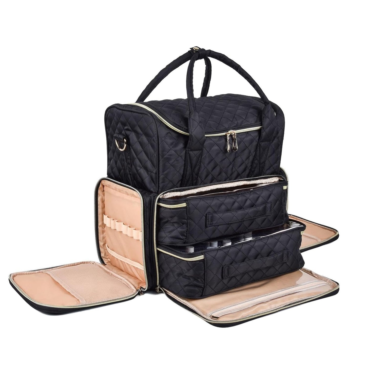 Nail Designer Vanity Black Color Large Size - Holds up to 60 polishes & UV Lamp