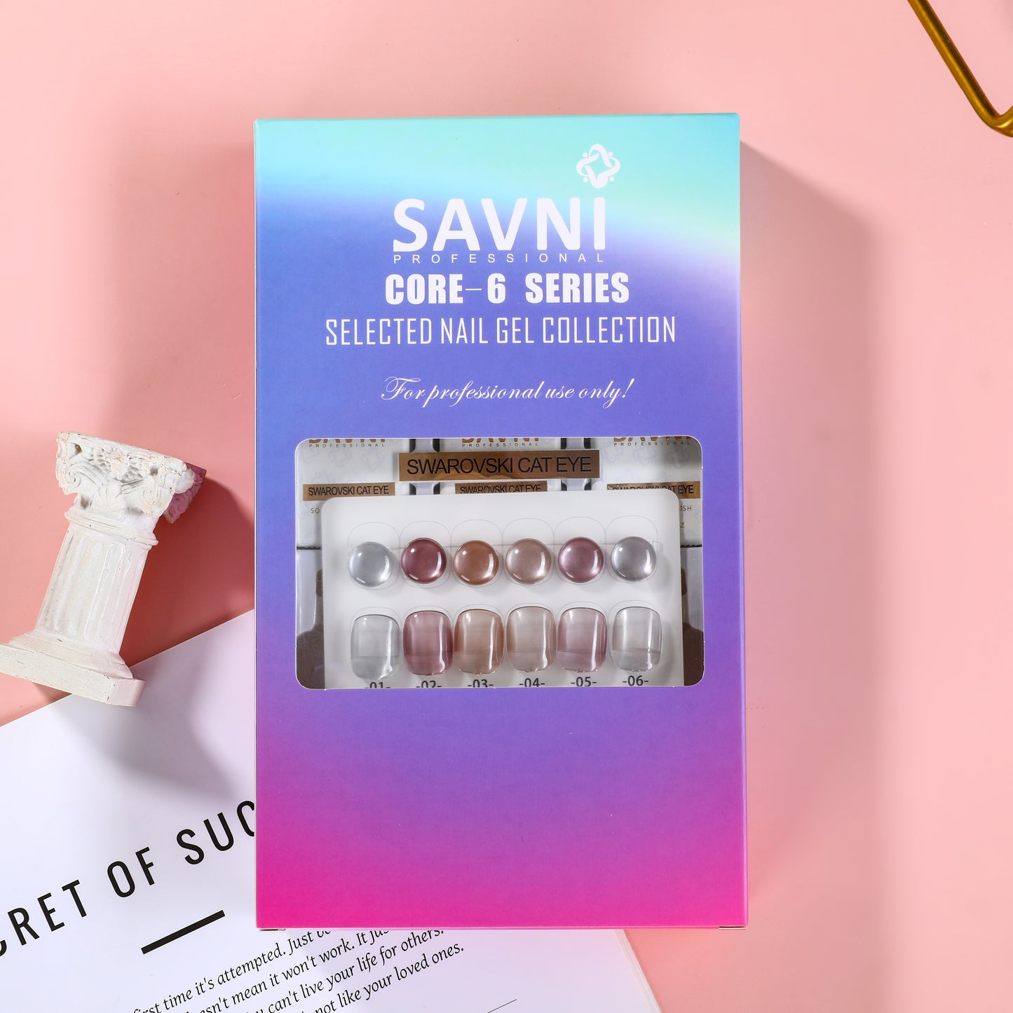 Savni Core-6 Swarovski Cat Eye UV Gel Polish Set of 6 - 10ml each