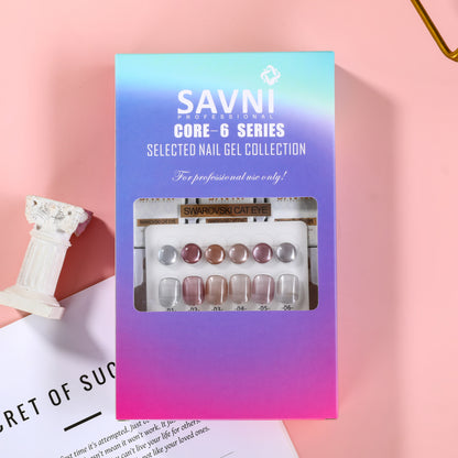 Savni Core-6 Swarovski Cat Eye UV Gel Polish Set of 6 - 10ml each