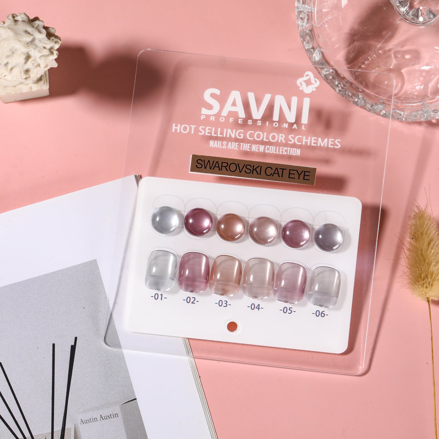 Savni Core-6 Swarovski Cat Eye UV Gel Polish Set of 6 - 10ml each