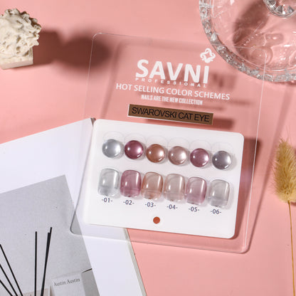 Savni Core-6 Swarovski Cat Eye UV Gel Polish Set of 6 - 10ml each
