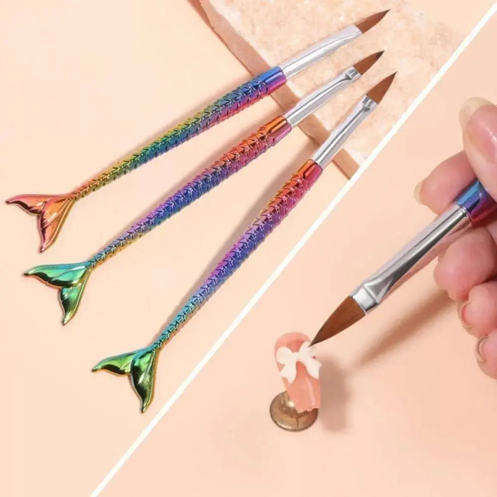 Synthetic Acrylic Brushes Mermaid Handle - Set of 3