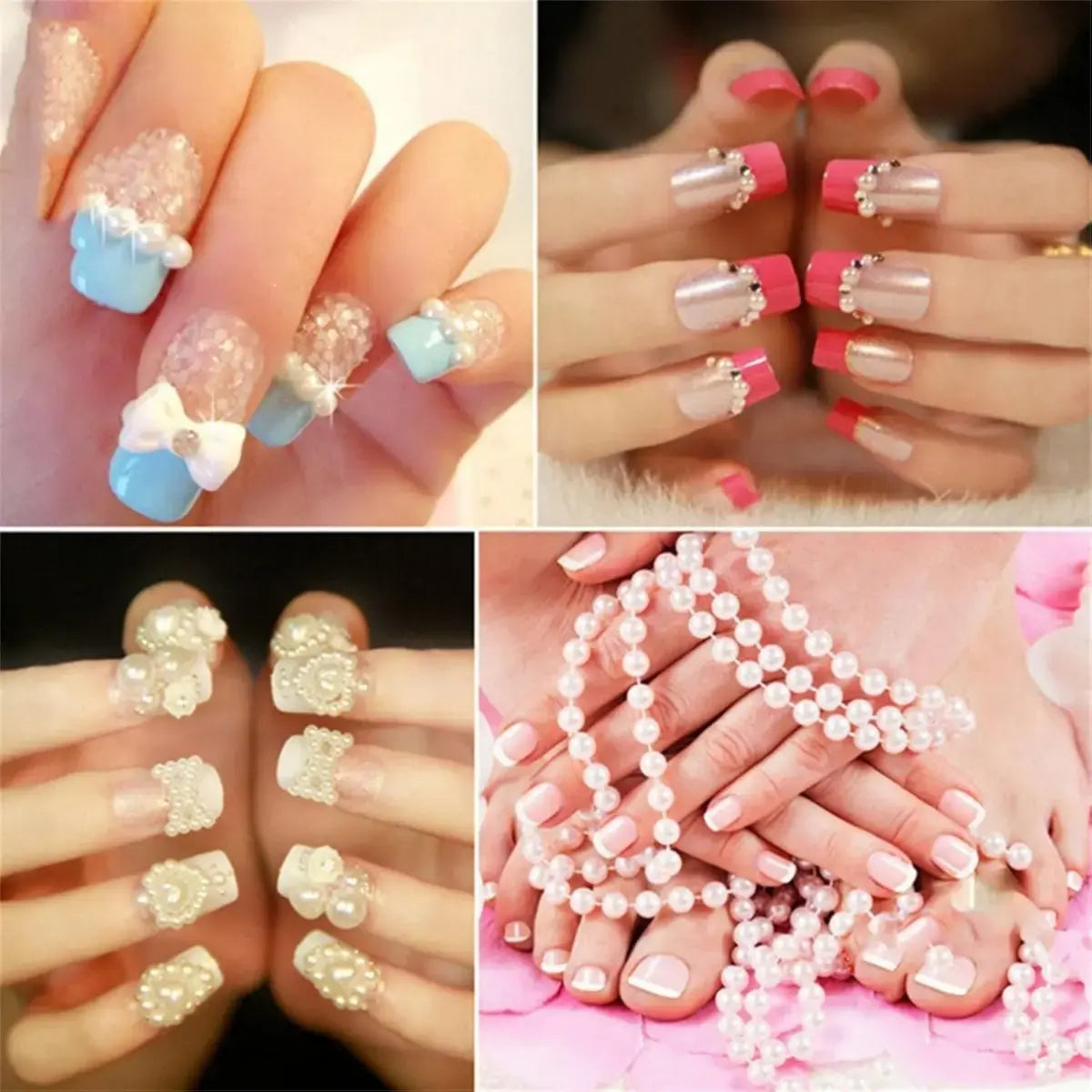 Flatback Warm White Pearls Pearl Stone Pasting Mix Sizes