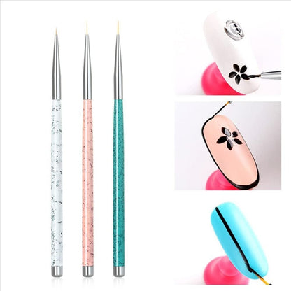 0-00-000 Detailing Art Brush, Multicolor Handle - Set of 3