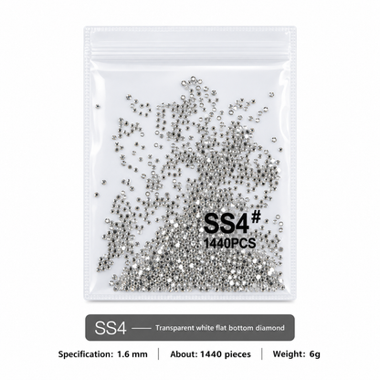 SS Flat Rhinestone - White
