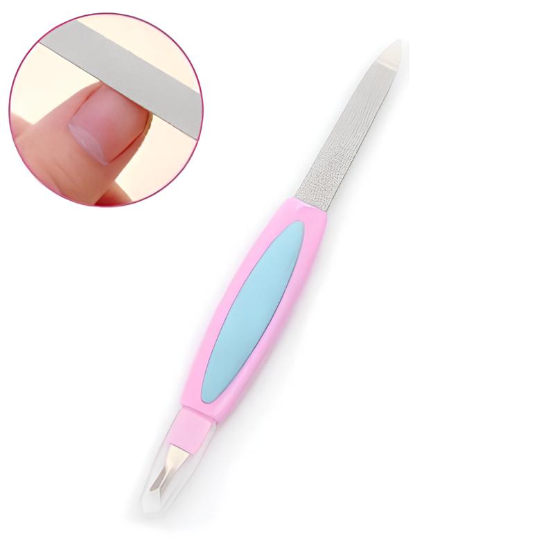 Steel Nail Filer with Cuticle Remover for Natural Nails