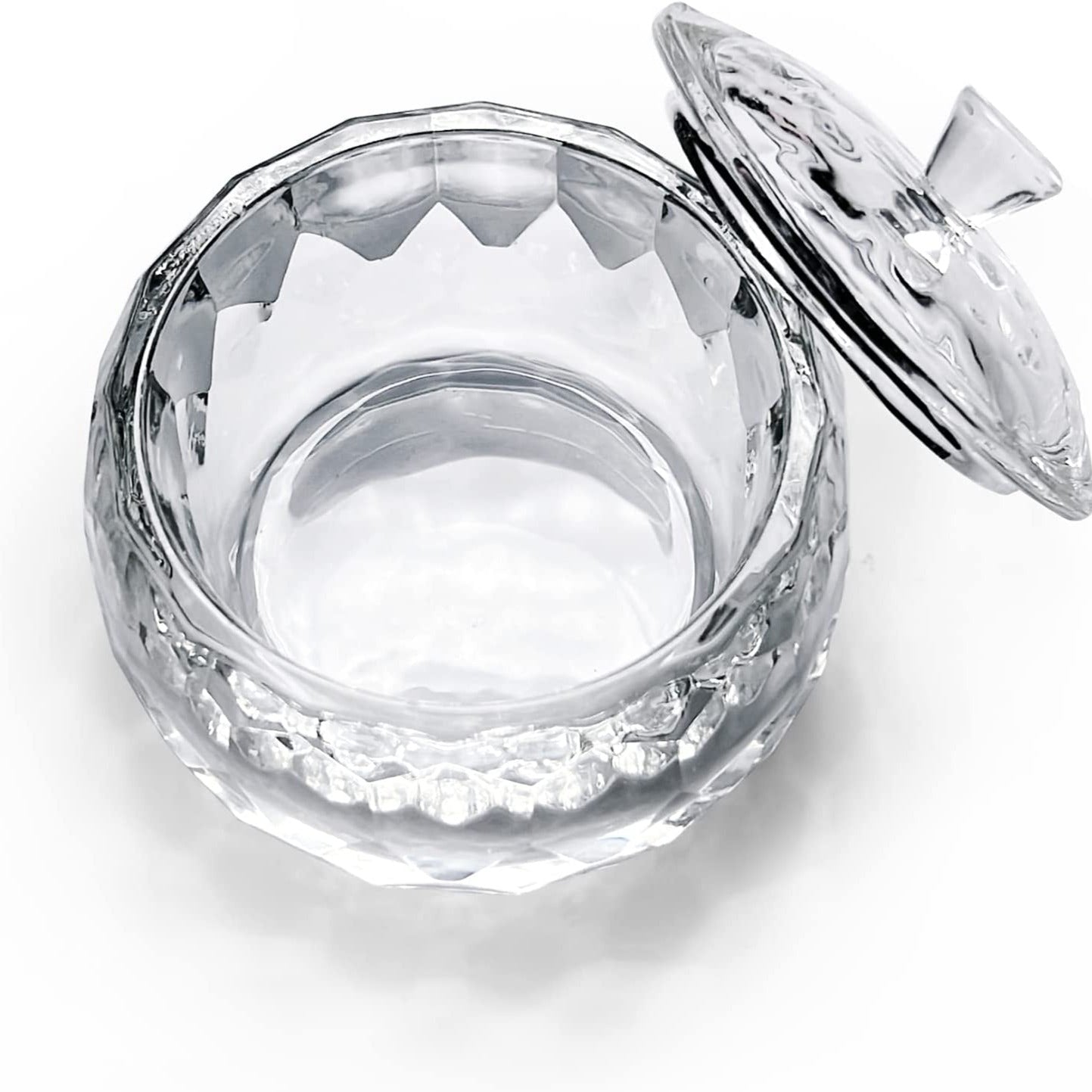 Premium Glass Dappen Dish with Lid Honeycomb Shape