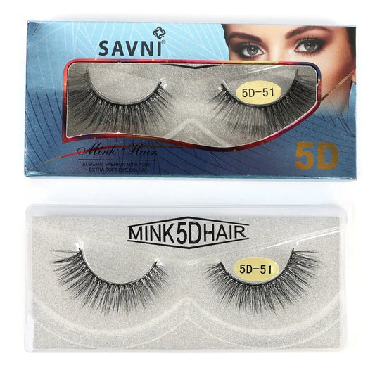Savni 5D Professional Temporary Mink Hair Eyelash Extension 10 pairs Model 5D-51