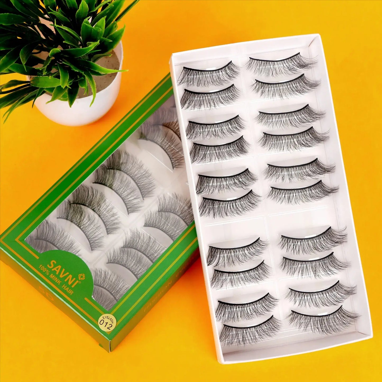 Savni 5D Temporary Mink Hair Eyelash Extensions 10 pairs Model 012