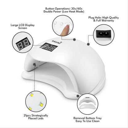 Savni 48W UV/LED Lamp - 6 Month Warranty Included