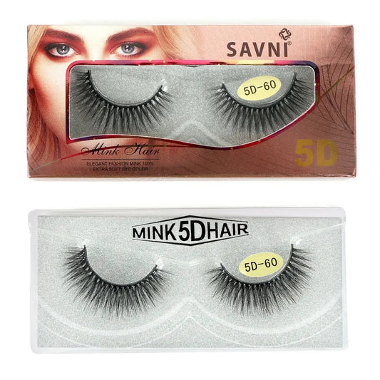 Savni 5D Professional Temporary Mink Hair Eyelash Extension 10 pairs Model 5D-60